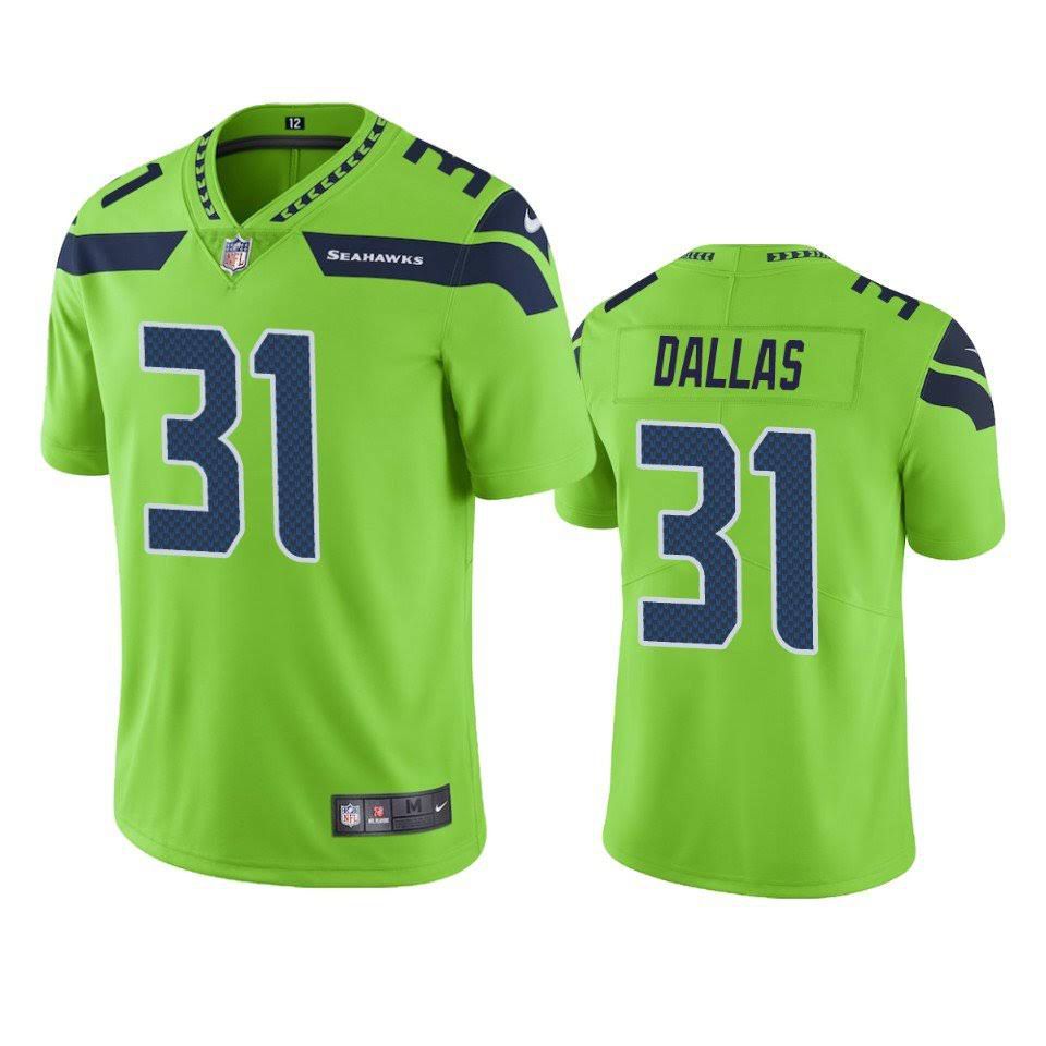 Men Seattle Seahawks #31 DeeJay Dallas Nike Green Vapor Limited NFL Jersey->seattle seahawks->NFL Jersey